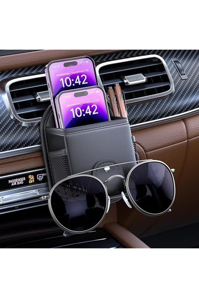EXCEFORE Car Air Vent Storage Bag Organizer, Universal Sunglass Holder Car Mo...