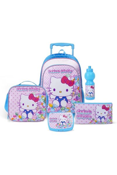 SANRIO Hello Kitty Kitten Candy 5In1 Trolley Box Set 16" I Trolley I Lunch Ba...