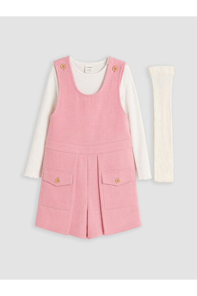 LC Waikiki Lcw Kids Pink Plain Girl's Dress with Nevavm Difference