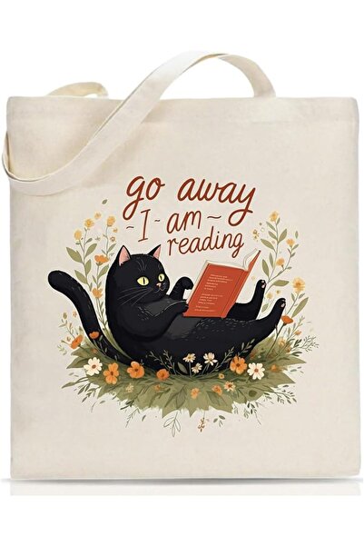 KASTWAVE Inspirational Black Cat Canvas Tote Bag for Women, Durable, Eco-Frie...