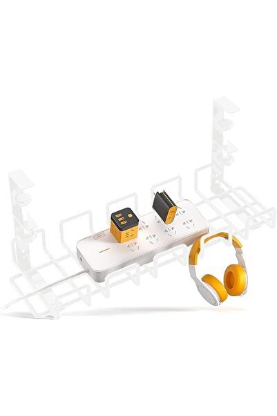 Yelajoy Under Desk Cable Management Tray, Wire Management Rack, No-Drill Unde...