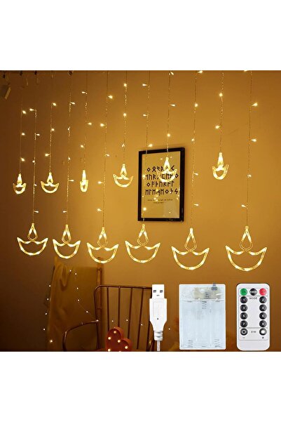 Beauenty Diwali Diya String Lights, Home Decorative Curtain Lights, Eid LED F...