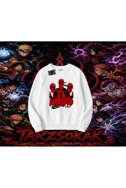 Tarzsokak Naruto Uzumaki Premium Anime Oversize Unisex Crew Neck Sweatshirt W...