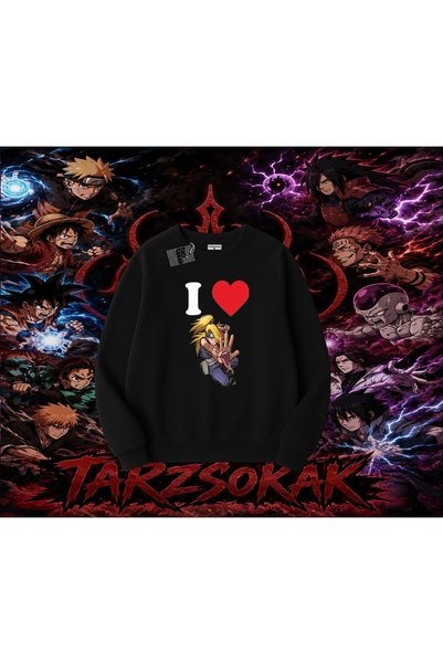 Tarzsokak Deidara Naruto Anime Character Oversize Unisex Crew Neck Sweatshirt...