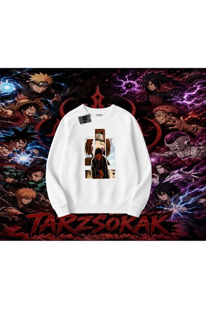 Tarzsokak Obito Uchiha Naruto Anime Character Oversize Unisex Crew Neck Sweat...
