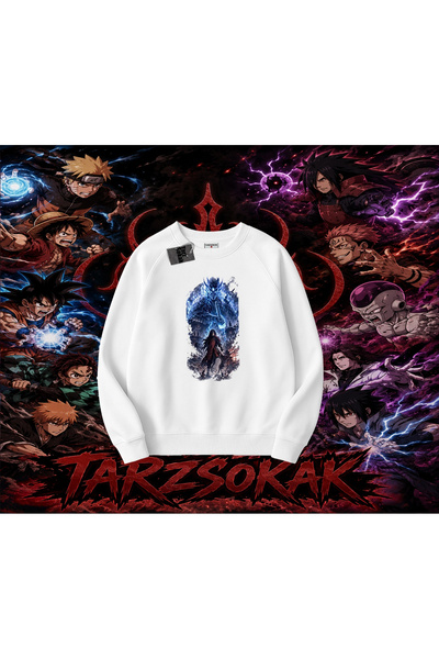 Tarzsokak Madara Uchiha Naruto Anime Character Oversize Unisex Crew Neck Swea...