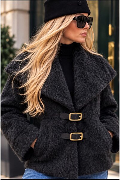Maxmara Kaşe Kaban – Kadın Kuşak Detaylı Oversize Kışlık Kaban