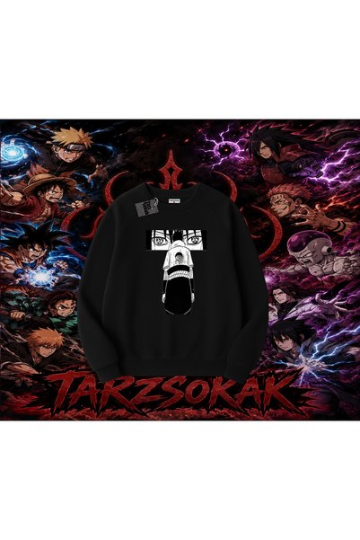 Tarzsokak Sasuke Uchiha Naruto Anime Character Oversize Unisex Crew Neck Swea...