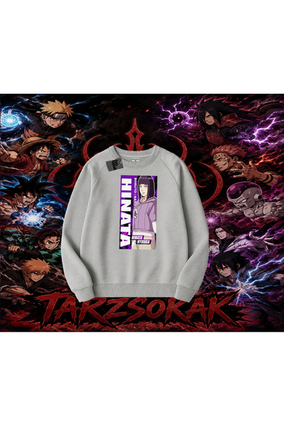 Tarzsokak Hinata Hyuga Naruto Anime Character Oversize Unisex Crew Neck Sweat...