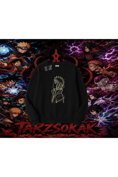 Tarzsokak Minato Namikaze Naruto Anime Character Oversize Unisex Crew Neck Sw...