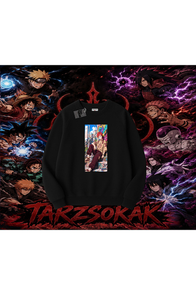 Tarzsokak Gaara Naruto Anime Character Oversize Unisex Crew Neck Sweatshirt W...