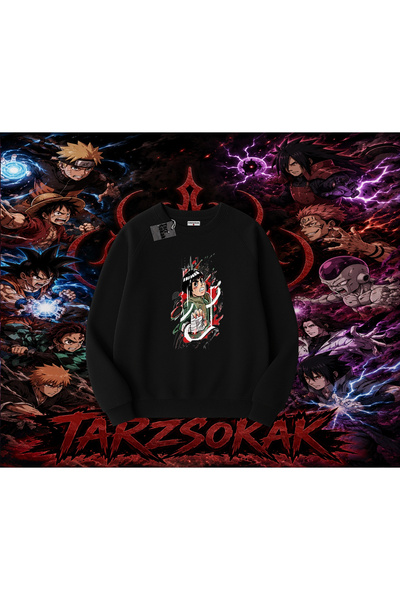 Tarzsokak Rock Lee Naruto Anime Character Oversize Unisex Crew Neck Sweatshir...