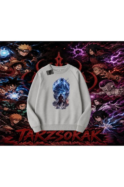 Tarzsokak Madara Uchiha Naruto Anime Character Oversize Unisex Crew Neck Swea...
