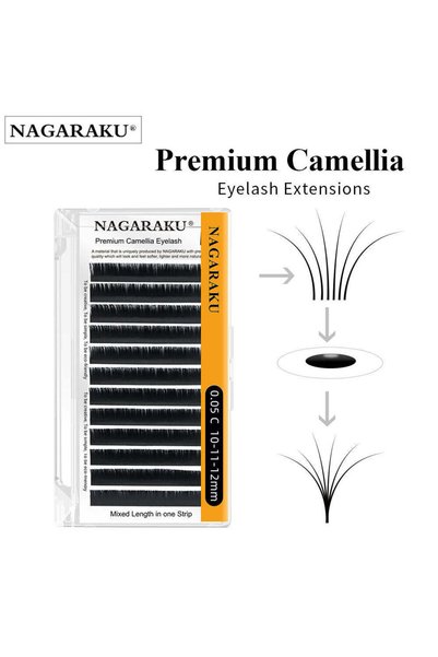 NAGARAKU Extensii de gene prefabricate Camellia Premium Volum D-007-Mix