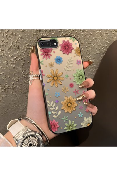 CHICASELUX متوافق مع iPhone 7 Plus/8 Plus، طباعة زهور ملونة متعددة الألوان عل...