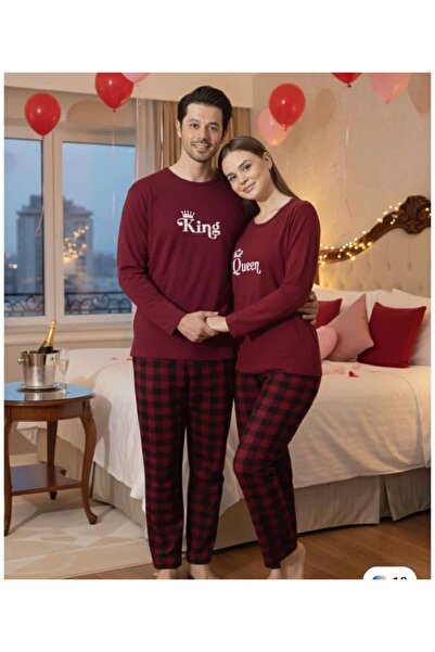 Genel Markalar King Queen Çift Pijama Takımı Sevgili Kombini Kadın Erkek Ekos...