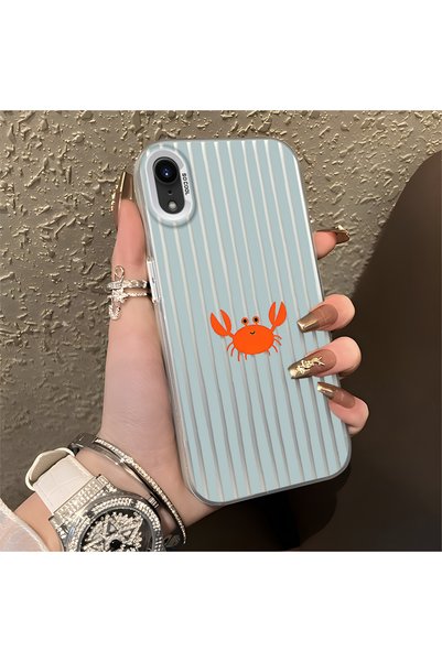 CHICASELUX iPhone Xr Compatible Simple Line Drawing Cartoon Little Red Crab I...