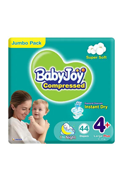 BabyJoy فوطة ماسية مضغوطة، مقاس 4+، كبير+، 12-21 كجم، عبوة ضخمة، 44 حفاضة