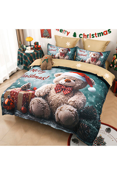CHIRASO Christmas Set, Premium Finet 5D, 6 Pcs, Fitted 180x200, Teddy Bear, G...