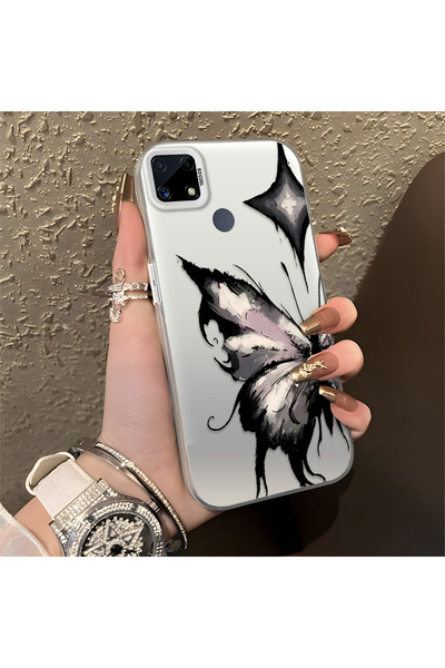 CHICASELUX حبر هوائي متوافق مع Realme C15/C25/C25S، نجمة الفراشة باللونين الو...
