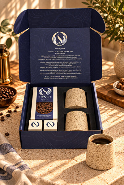 Mortar El Yapımı Stoneware 2'li Kupa ve 150 g Çekirdek Filtre Kahve Hediye Seti