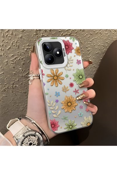 CHICASELUX Realme Note 50 Compatible Colorful Multicolor Daisy Plants Retro H...