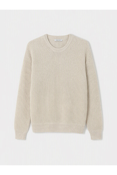 LC Waikiki Özmarka New Season Beige Crew Neck Men's Knitwear Sweater