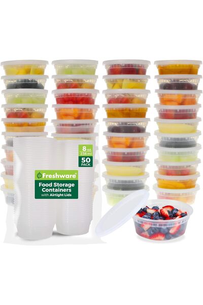 Generic Freshware Food Storage Containers [36 Set] 16 oz Plastic Deli Contain...
