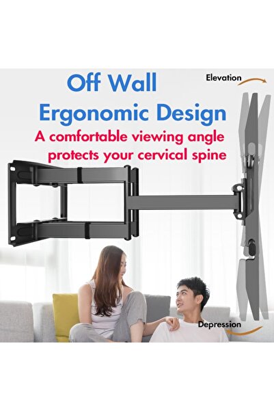 Aztech Heavy Duty TV Wall Mount Double Arms Articulating Swivel TV Bracket for Most 50"-120" inch LED LCD OLED TVs VESA Compatible Hold up to 150Kg Wall Bracket Full Motion Adjustments