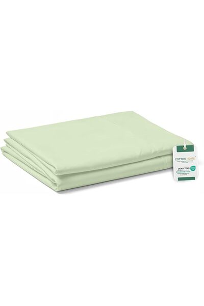 COTTON HOME ملاءة سرير فائقة النعومة، مقاس فردي، لون نعناعي (160 × 220 سم)