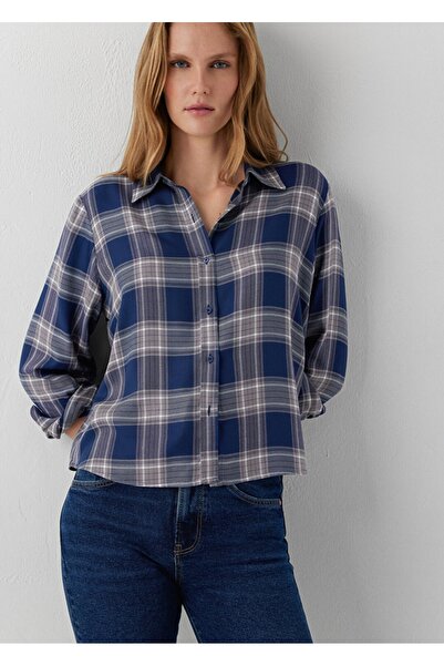 Mavi Checkered Regular Fit 100% Viscose Women's Shirt.