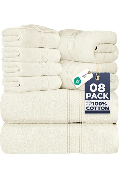 Utopia Towels طقم مناشف من 8 قطع - 2 منشفة استحمام، 2 منشفة يد و4 مناشف صغيرة...