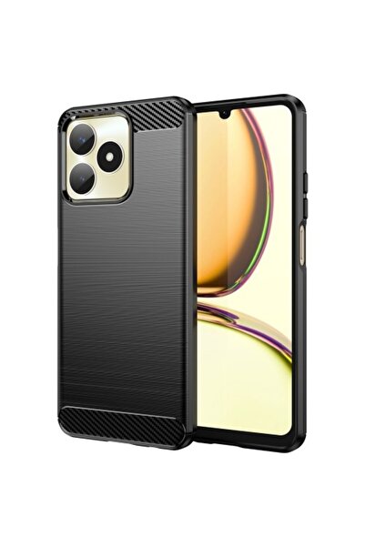 OEM Θήκη TPU από Σιλικόνη με Όψη Ανθρακονήματος για Realme C51 - Μαύρο