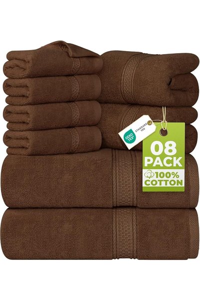 Utopia Towels طقم مناشف من 8 قطع - 2 منشفة استحمام، 2 منشفة يد و4 مناشف صغيرة...