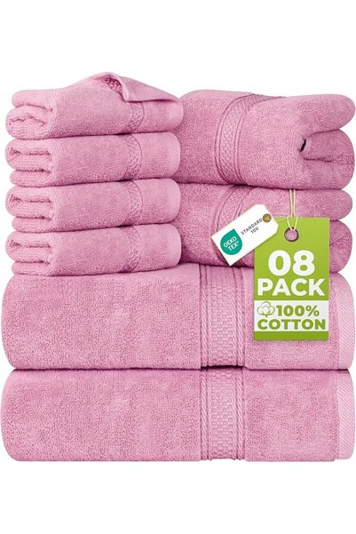 Utopia Towels طقم مناشف من 8 قطع - 2 منشفة استحمام، 2 منشفة يد و4 مناشف صغيرة...