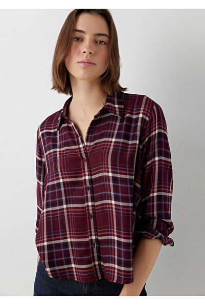 Mavi Checkered Regular Fit 100% Viscose Women's Shirt.