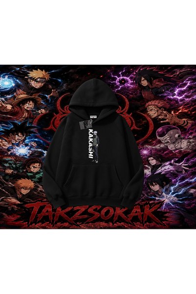 Tarzsokak Kakashi Hatake Naruto Anime Character Oversize Unisex Hooded Sweats...