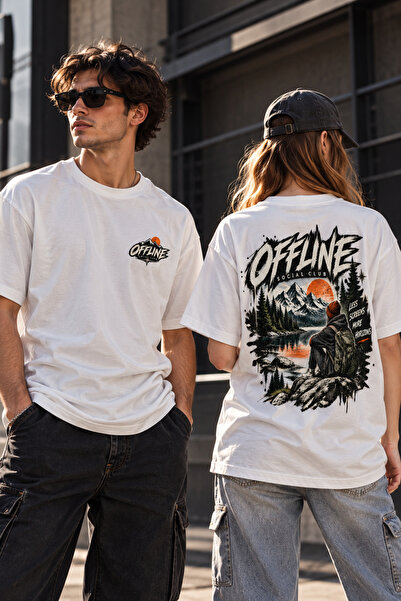 WİDİ Μπλουζάκι Unisex μεγάλου μεγέθους με στάμπα Nature της εταιρείας Offline...