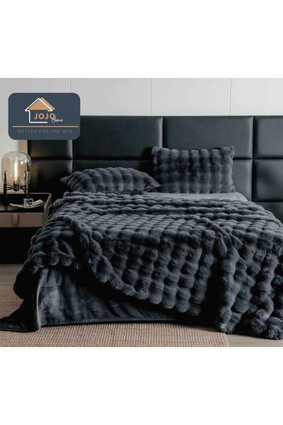 JOJO HOME Duvet Cover Set set with rabbit fur, 6 pieces, super fluffy, bed sh...