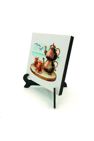 Sadrazam Istanbul - Tea Printed Wooden Tabletop Decoration