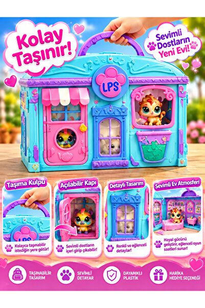 LITTLESHOP Littlest Pet Shop Minişler Miniş Evi Oyun Seti 2 Figür 20 Aksesuar