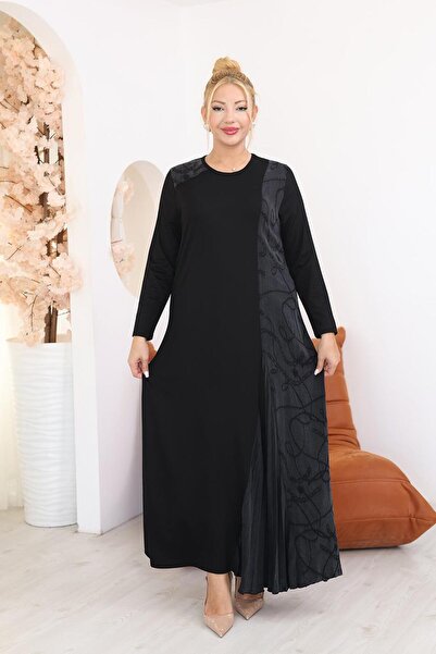 Siyezen Plus Size Pleated Modal Fabric Dress