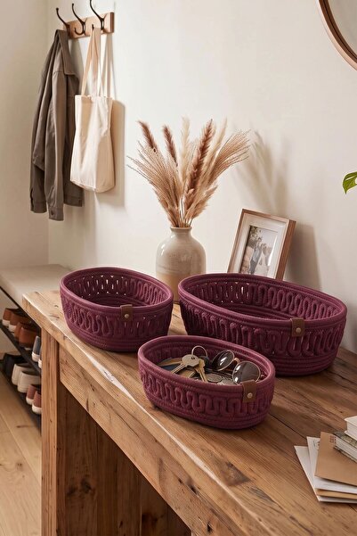 Comfort Craft Σετ 3 τρικότων οβάλ καλαθιών από γιούτα |   100% Vegan Οργανωτή...