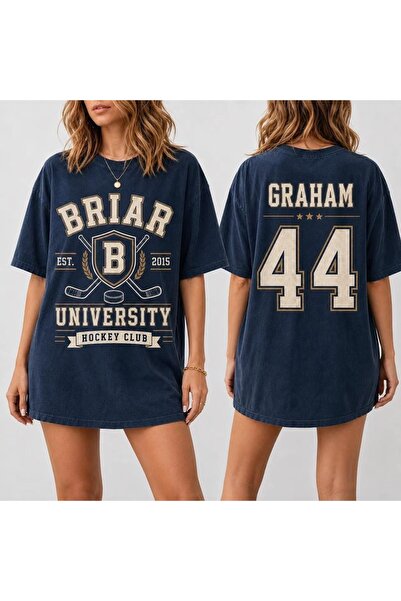 Vordevia Tricou supradimensionat din bumbac imprimat Briar Hawks Off Campus G...