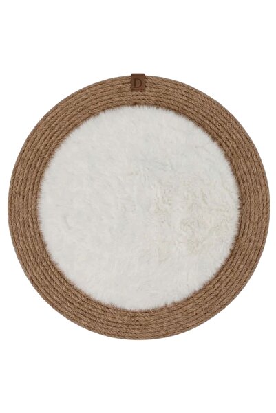 Comfort Craft Кръгла плюшена постелка за баня от серия  "Луна " с ютени краищ...
