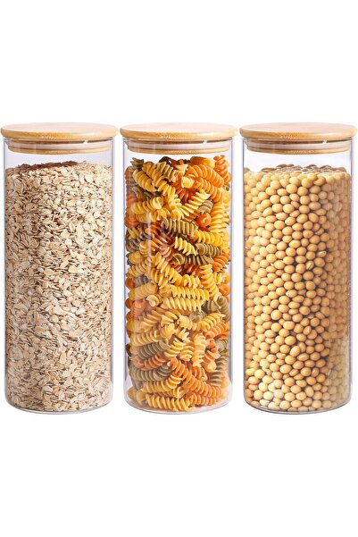 Generic HOME ZONE Pack of 9 - Clear Round Glass Food Storage Container with S...