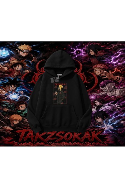 Tarzsokak Deidara Naruto Anime Character Oversize Unisex Hooded Sweatshirt White