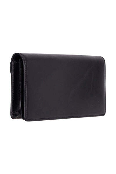 BloominBag Celestina Noir Genuine Leather Wallet with Phone Compartment