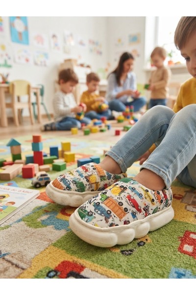 nuh kids صنادل شتوية للأولاد من إيفا مبطنة بالقطيفة للمنزل والمدرسة ورياض الأ...
