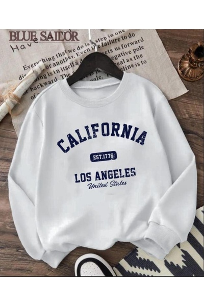 Vordevia California Printed Cotton 3 Thread Threaded Crew Neck Oversize Sweat...
